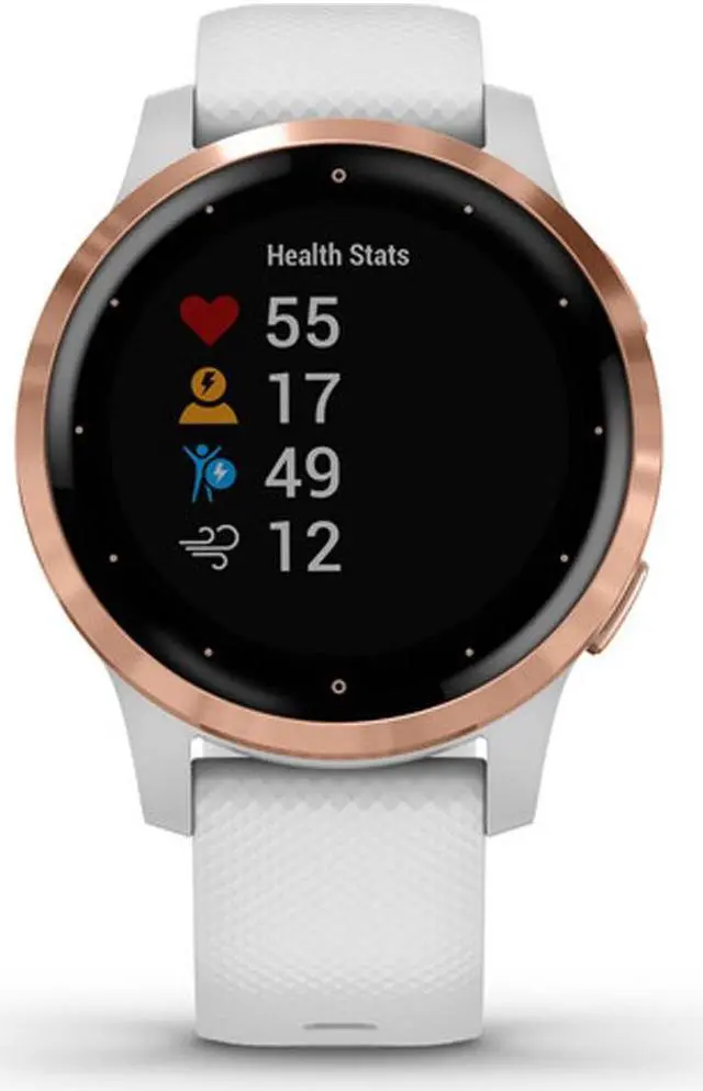Alt view image 13 of 20 - Garmin vivoactive 4S Smartwatch (40mm, Rose Gold Stainless Steel Bezel/White Case, Silicone Band)