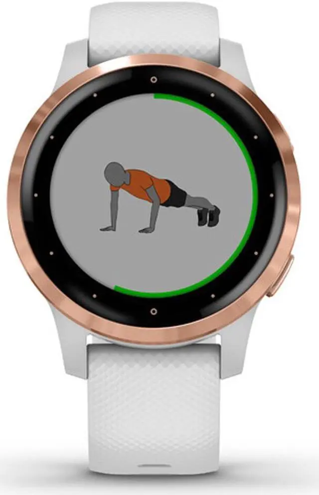 Alt view image 15 of 20 - Garmin vivoactive 4S Smartwatch (40mm, Rose Gold Stainless Steel Bezel/White Case, Silicone Band)