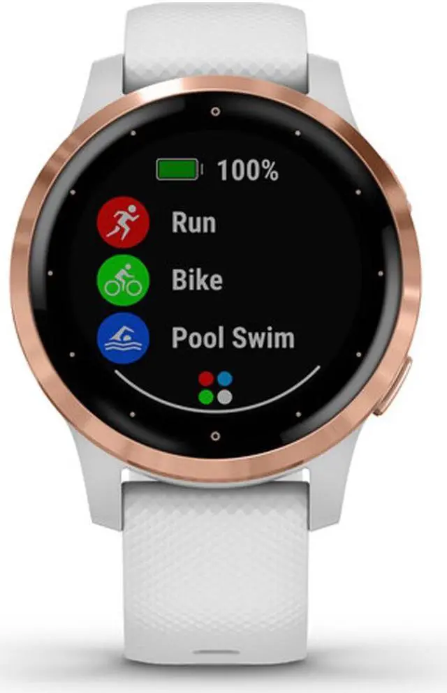 Alt view image 14 of 20 - Garmin vivoactive 4S Smartwatch (40mm, Rose Gold Stainless Steel Bezel/White Case, Silicone Band)