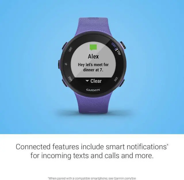 Alt view image 4 of 20 - Garmin Forerunner 45s, 39MM Easy-to-Use GPS Running Watch with Garmin Coach Free Training Plan Support (Purple)