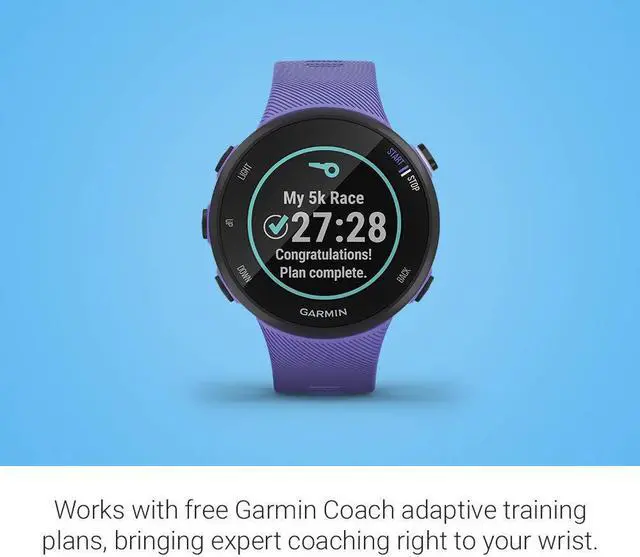 Alt view image 5 of 20 - Garmin Forerunner 45s, 39MM Easy-to-Use GPS Running Watch with Garmin Coach Free Training Plan Support (Purple)