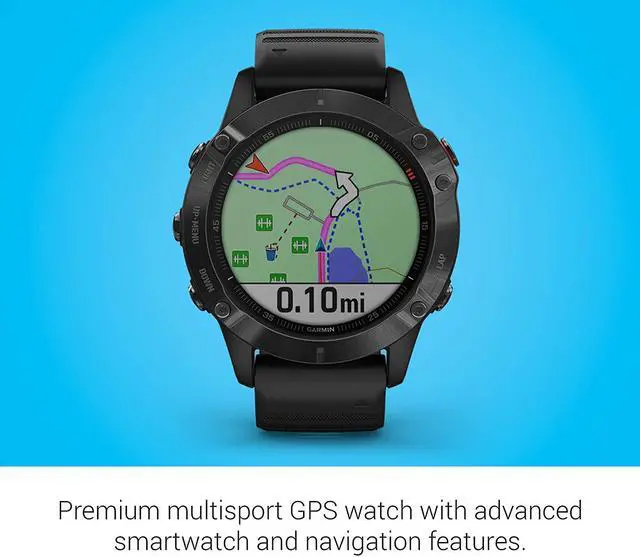 Alt view image 9 of 20 - Garmin Fenix 6 Pro, Premium Multisport GPS Watch, -Black with Black Band - (010-02158-01)