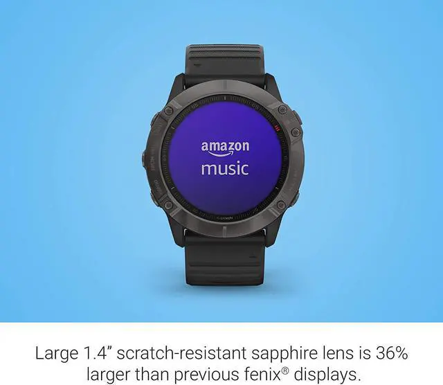Alt view image 4 of 20 - Garmin Fenix 6X Sapphire, Premium Multisport GPS Watch,  -Carbon Gray DLC with Black Band-  (010-02157-10)