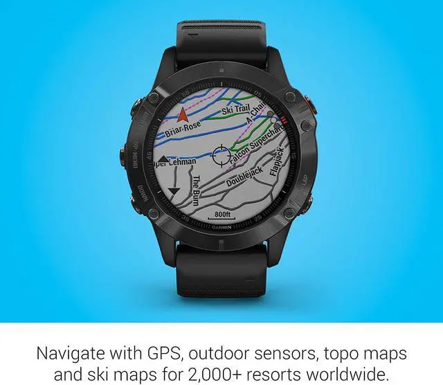 Alt view image 11 of 20 - Garmin Fenix 6 Pro, Premium Multisport GPS Watch, -Black with Black Band - (010-02158-01)