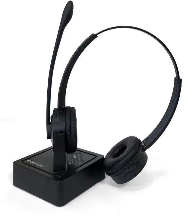 Alt view image 2 of 20 - ZuM Maestro Bluetooth Wireless Headset with Base Station - Dual Ear version for full Stereo effect.  Noise Canceling Mic.