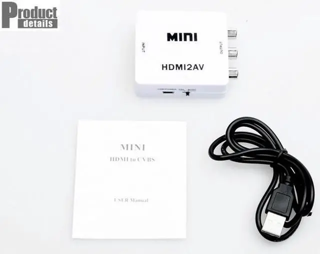 Alt view image 4 of 7 - Mini Composite 1080P HDMI to RCA Audio Video AV CVBS Adapter Converter For HDTV