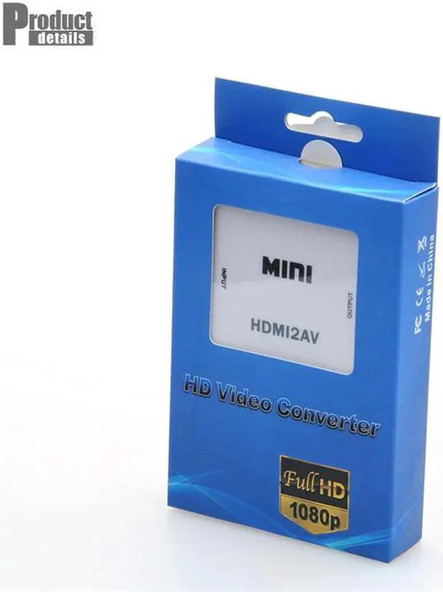 Alt view image 5 of 7 - Mini Composite 1080P HDMI to RCA Audio Video AV CVBS Adapter Converter For HDTV