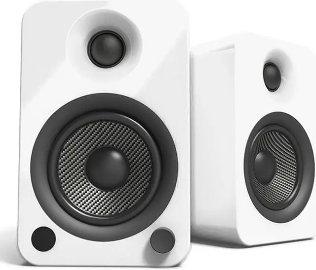 Main image of Kanto YU4 Powered Bookshelf Speakers with Bluetooth® and Phono Preamp for Turntable, TVs, PC — Gloss White