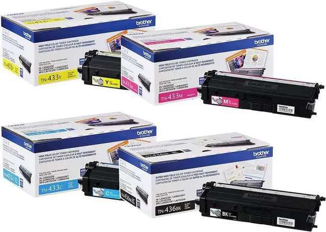 Main image of Brother TN436BK Super High Yield and TN433 (C/M/Y) High Yield Toner Cartridge Set