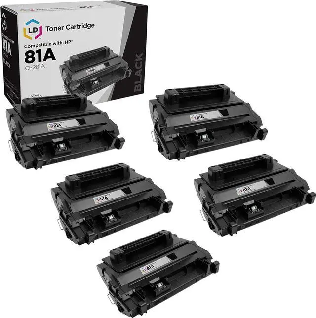 Main image of LD Products Compatible HP 81A CF281A Toner Cartridge Replacement for Laserjet Enterprise Flow MFP M630z M604dn M604n M605dh M605dn M605n M605x M606dn M606x M630dn M630f M630h M630 (Black, 5-Pack)