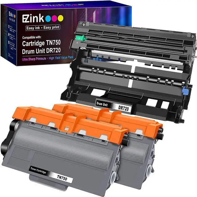 Main image of E-Z Ink (TM) Compatible Toner Cartridge & Drum Unit Replacement for Brother TN750 DR720 High Yield to use with HL-5450DN HL-5470DW HL-6180DW MFC-8710DW MFC-8910DW MFC-8950DW (2 Toner 1 Drum Unit)