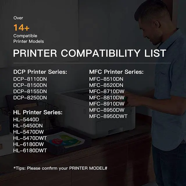 Alt view image 3 of 7 - E-Z Ink (TM) Compatible Toner Cartridge & Drum Unit Replacement for Brother TN750 DR720 High Yield to use with HL-5450DN HL-5470DW HL-6180DW MFC-8710DW MFC-8910DW MFC-8950DW (2 Toner 1 Drum Unit)