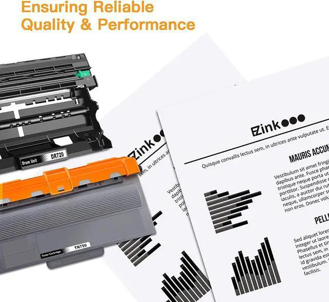 Alt view image 7 of 7 - E-Z Ink (TM) Compatible Toner Cartridge & Drum Unit Replacement for Brother TN750 DR720 High Yield to use with HL-5450DN HL-5470DW HL-6180DW MFC-8710DW MFC-8910DW MFC-8950DW (2 Toner 1 Drum Unit)