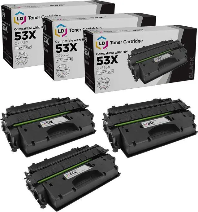 Main image of LD Products Replacement Toner Cartridge Compatible with HP 53X Q7553X High Yield (Black, 3Pk) Compatible with HP Printer LaserJet P2015, P2015d, P2015dn, P2015x, M2727 MFP, M2727nf MFP, & M2727nfs MFP
