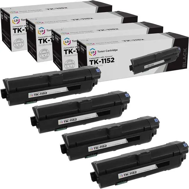 Main image of LD Products Toner Cartridge Compatible with Replacement for Kyocera TK-1152 1T02RV0US0 (Black, 4-Multipack) Compatible with The Following Kyocera-Mita Printer Model M Series M2635dw