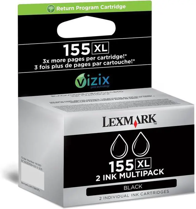 Main image of Lexmark High Yield 155XL Black Twin Pack Pro715/Pro915