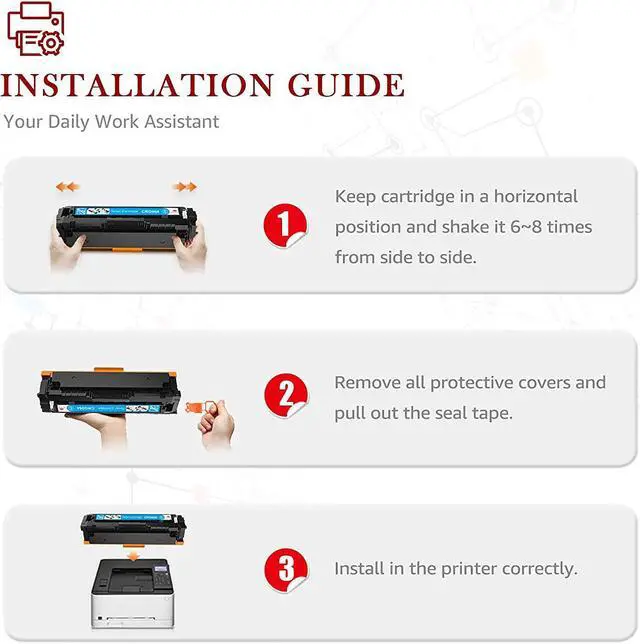 Alt view image 7 of 7 - Ennovor Toner Kingdom Compatible Toner-Cartridge Replacement for Canon 054H 054 High Yield CRG-054 for Canon Color ImageClass LBP622Cdw MF644Cdw MF642Cdw MF640C Printer - 4Pack(1B 1C 1M 1Y)