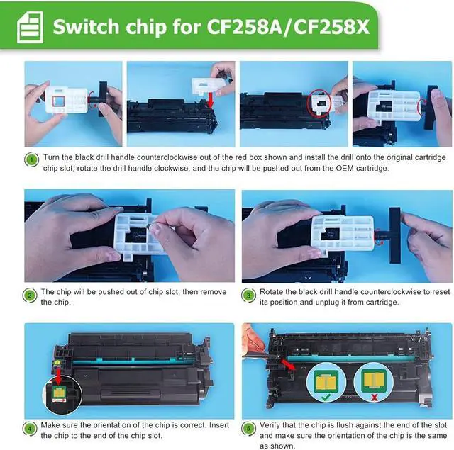 Alt view image 5 of 7 - Ennovor Aztech 58X CF258X M404n Black High Yield Toner Cartridge Replacement for HP 58X CF258X 58A CF258A for HP Pro M404n M404dn MFP M428fdw M428fdn M404dw M428dw M404 M428 M406 Printer Ink (4-Pack)