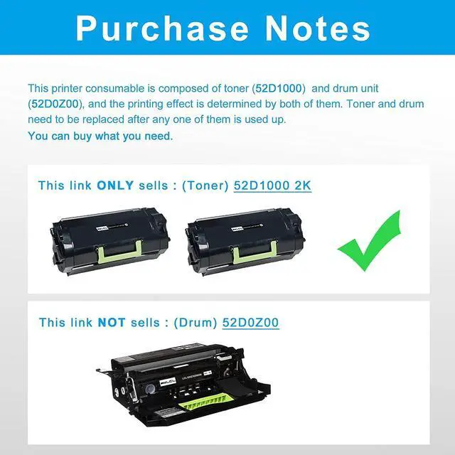Alt view image 3 of 7 - LCL Compatible Toner Cartridge Replacement for Lexmark 521 52D1000 MS810N MS810DN MS810DE MS810DTN MS811N MS811DN MS811DTN MS812de MS812DN MS812DTN MS812DTN MS710dn MS710n MS711dn (2-Pack Black)
