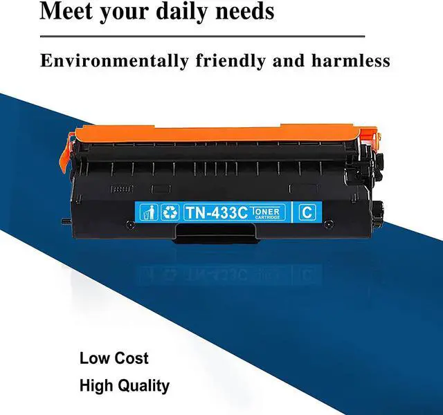 Alt view image 4 of 5 - 1-Pack Cyan TN433C TN-433C High Yield Toner Cartridge Compatible TN433 TN-433 Replacement for Brother HL-L9310CDWTT L9310CDWT L9310CDW L8360CDW DCP-L8410CDW MFC-L8900CDW L8610CDW L9570CDWT Printer.