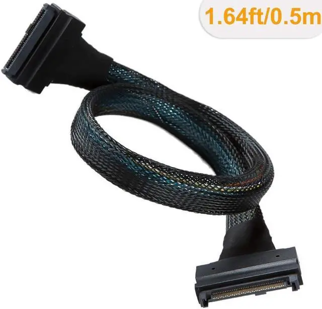 Alt view image 3 of 5 - SFF-8639 NVME PCIe Extension Cable,CableCreation U.2 U2 SFF-8639 NVME PCIe SSD Male to Female Extension Cable 50cm 68pin/Black