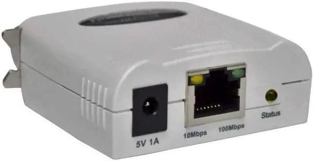 Alt view image 2 of 3 - XM-PS110P 1-Port 10/100Mbps Fast Ethernet Parallel Print Server, Parallel Centronics Port Network Print Server