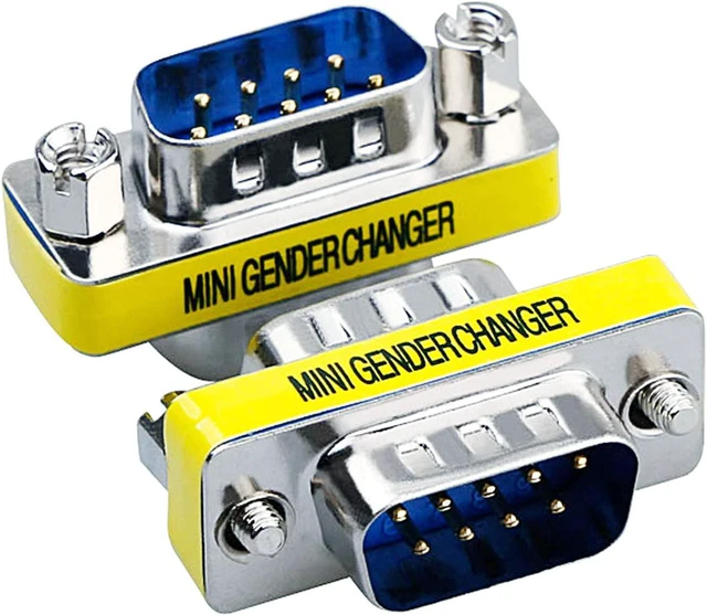 Alt view image 4 of 4 - 9 Pin RS-232 DB9 Male to Male Female to Female Serial Cable Gender Changer Coupler Adapter (10 Pack DB9 Male to Male)