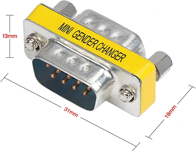 Alt view image 2 of 4 - 9 Pin RS-232 DB9 Male to Male Female to Female Serial Cable Gender Changer Coupler Adapter (10 Pack DB9 Male to Male)