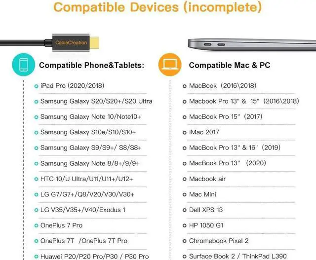 Alt view image 7 of 7 - USB C to VGA Adapter, CableCreation USB Type C to VGA Converter, Compatible with MacBook Pro 2020, Mac Mini, Surface Book 2, Chromebook Pixel, Dell XPS 13, iPad Pro 2020, Galaxy S20, S10 Plus, Black