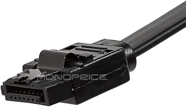 Alt view image 3 of 3 - Monoprice 108779 SATA 6Gbps 24-Inch Cable with Locking Latch, Black