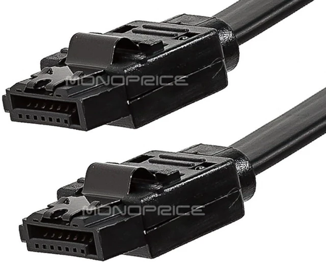 Alt view image 2 of 3 - Monoprice 108779 SATA 6Gbps 24-Inch Cable with Locking Latch, Black