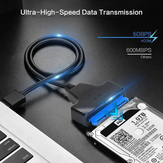 Alt view image 3 of 7 - SATA to USB Adapter Cable for 2.5 inch SSD and HDD,V USB 3.0 to SATA III Hard Driver Adapter,Support UASP SATA to USB Cable SATA Adapter Cable USB to SATA Adapter HDD to USB SSD Sata Cable