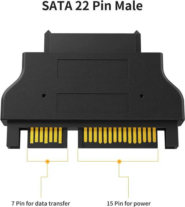 Alt view image 3 of 7 - CableCreation SATA 22Pin Male to Slim SATA 13Pin Female Adapter, Slim SATA Adapter, 2.5 Sata 22Pin to Slim 13pin Female Converter