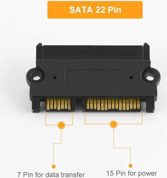 Alt view image 3 of 5 - CableCreation 2-Pack SATA 22Pin (7+15 Pin) Male to SATA 22 Pin (7+15Pin) Female Adapter Converter, SATA Male to Female Adapter
