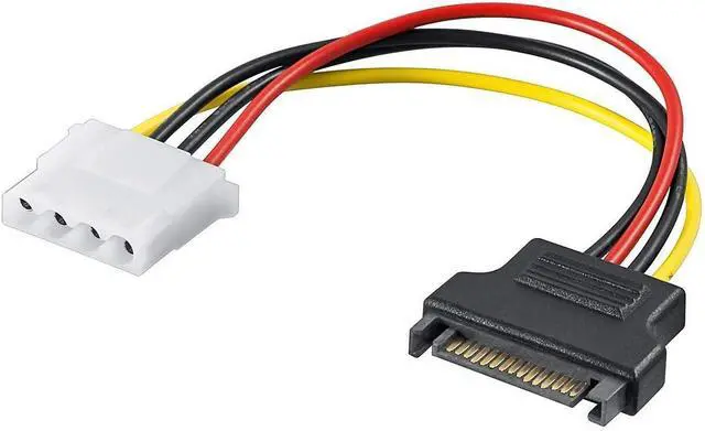 Main image of Manhattan 6" 4-pin Molex Female to 15-pin SATA Male Power Cable