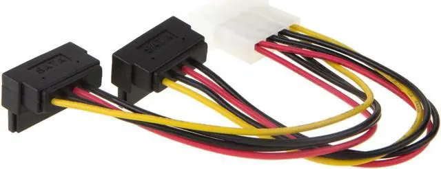 Alt view image 3 of 5 - Molex to SATA, CableCreation [2-Pack] 6-Inch Molex 4 Pin to 2 x SATA 15 Pin Down Angle Female Power Cable