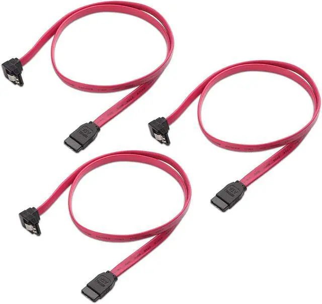 Alt view image 2 of 7 - Cable Matters 3-Pack 90 Degree Right Angle SATA III 6.0 Gbps SATA Cable (SATA 3 Cable) Red - 18 Inches & 3-Pack Straight SATA III 6.0 Gbps SATA Cable