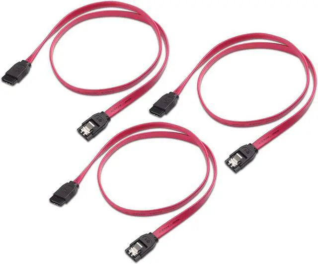 Alt view image 6 of 7 - Cable Matters 3-Pack 90 Degree Right Angle SATA III 6.0 Gbps SATA Cable (SATA 3 Cable) Red - 18 Inches & 3-Pack Straight SATA III 6.0 Gbps SATA Cable