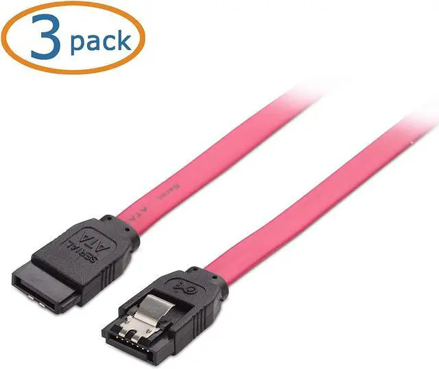 Alt view image 7 of 7 - Cable Matters 3-Pack 90 Degree Right Angle SATA III 6.0 Gbps SATA Cable (SATA 3 Cable) Red - 18 Inches & 3-Pack Straight SATA III 6.0 Gbps SATA Cable