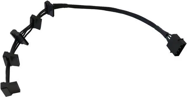 Main image of AYA 16-Inch 4-Pin IDE Molex to 5 SATA Serial ATA Power Cable 18AWG