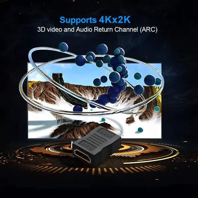 Alt view image 3 of 7 - HDMI Coupler 2 Pack, CableCreation 4K HDMI Adapter Female to Female HDMI 2.0 Extender 1080P HDMI Connector for HDTV/Roku/TV Stick&Box /Chromecast /Nintendo Switch Xbox /PS 5 PS4/Oculus Rift VR Headset