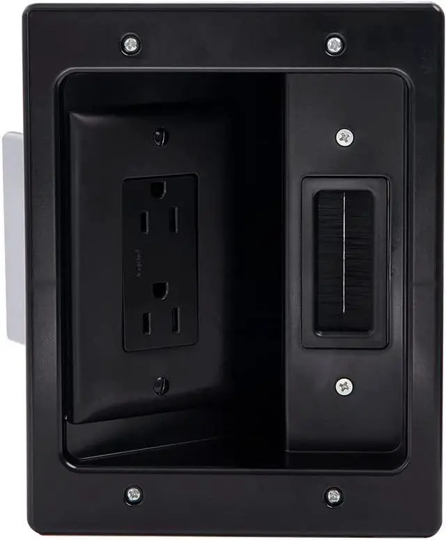 Main image of South City Mall, Black, 5.1, HT2102-BK-V1, Cable Management, Recessed In Wall TV Power Kit, Home Office & Theater, HT2102BKV1