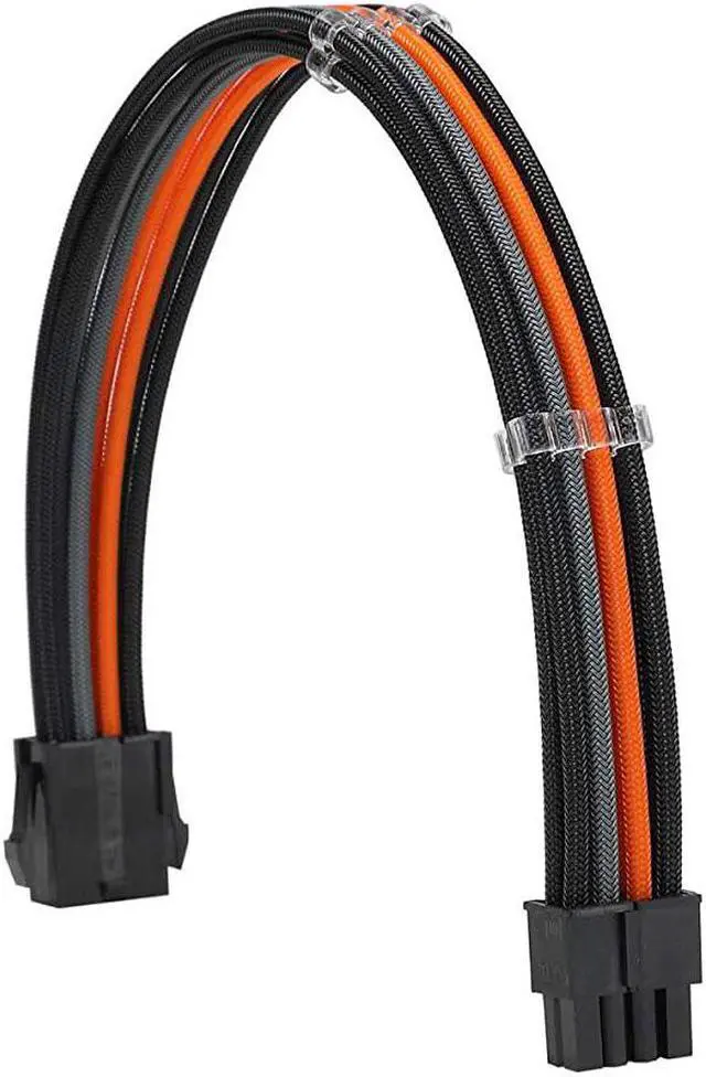 Alt view image 4 of 6 - FormulaMod Sleeve Extension Power Supply Cable Kit 18AWG ATX 24P+ EPS 8-P+PCI-E8-P with Combs for PSU to Motherboard/GPU Fm-NCK3 (Black Orange Grey)