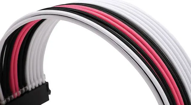 Alt view image 5 of 6 - FormulaMod Sleeve Extension Power Supply Cable Kit 18AWG ATX 24P+ EPS 8-P+PCI-E8-P with Combs for PSU to Motherboard/GPU Fm-NCK3 (White Black Pink)