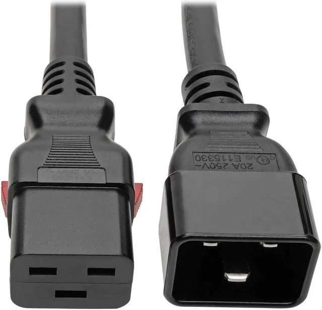Main image of Tripp Lite Computer Power Cord (C20 to C19 Power Cord), Heavy Duty, Locking C19 Connector, 20A, 100-250V, 12AWG, 6 ft. (P036-L06)