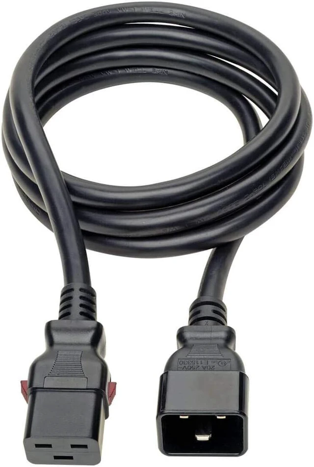 Alt view image 2 of 5 - Tripp Lite Computer Power Cord (C20 to C19 Power Cord), Heavy Duty, Locking C19 Connector, 20A, 100-250V, 12AWG, 6 ft. (P036-L06)