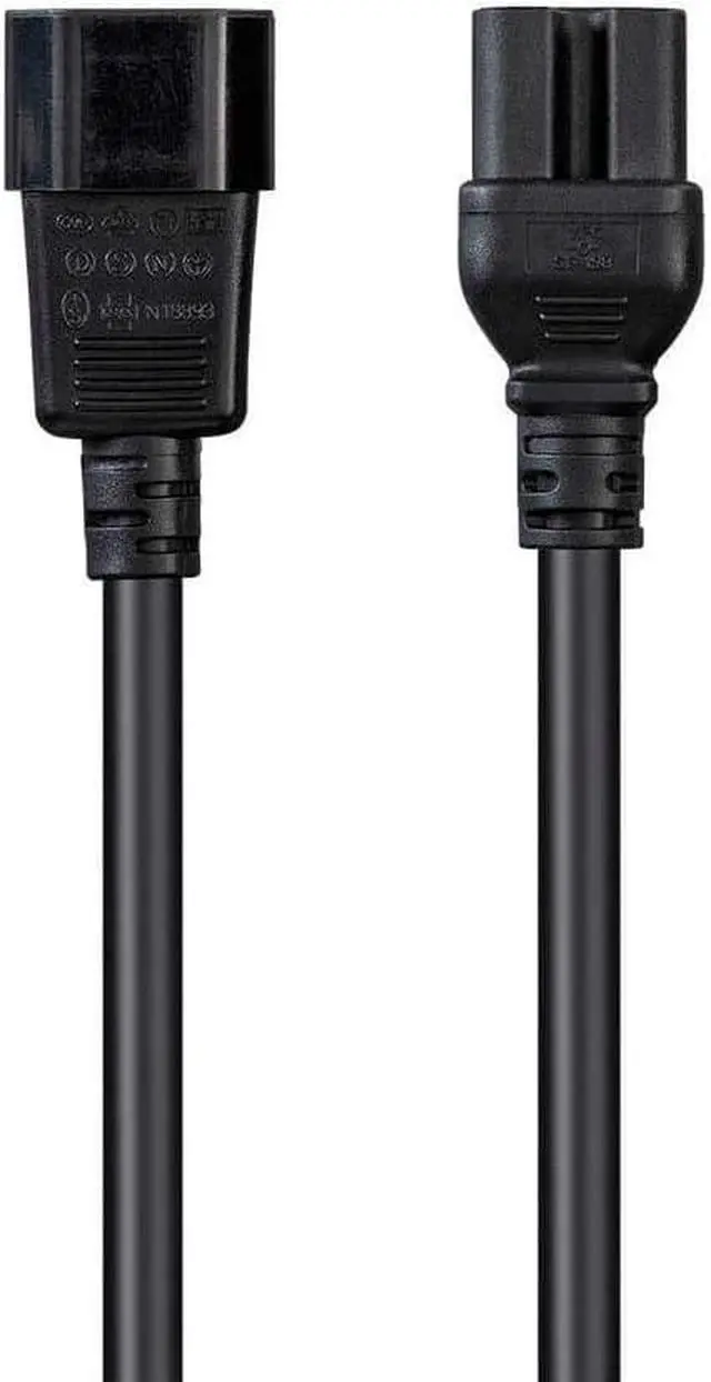 Alt view image 9 of 15 - Monoprice Heavy Duty Power Cable - 6 Feet - Black | IEC 60320 C14 to IEC 60320 C15, 14AWG, 15A, SJT, 100-250V