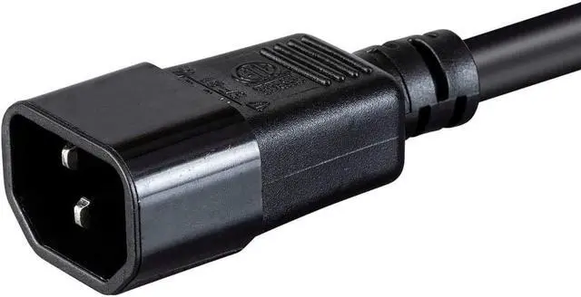 Alt view image 10 of 15 - Monoprice Heavy Duty Power Cable - 6 Feet - Black | IEC 60320 C14 to IEC 60320 C15, 14AWG, 15A, SJT, 100-250V