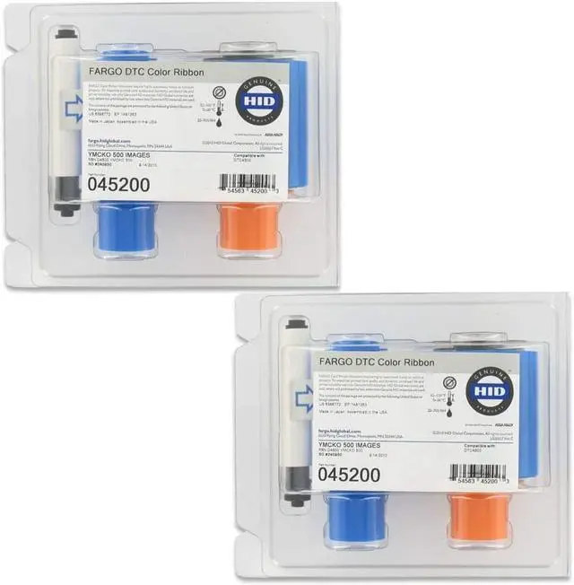Alt view image 2 of 3 - Fargo 45200 YMCKO Color Ribbon for DTC4500 & DTC4500e Printers 500 Prints - 2 Pack