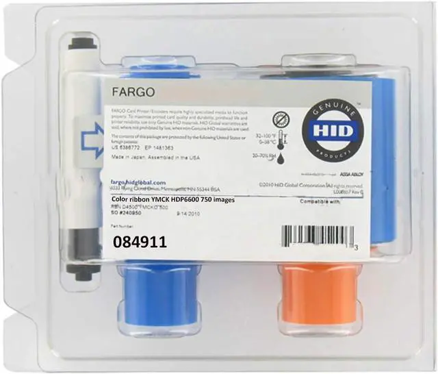 Main image of Genuine Fargo YMCK Color Ribbon for Fargo HDP6600 Printer, 750 Images/roll 84911